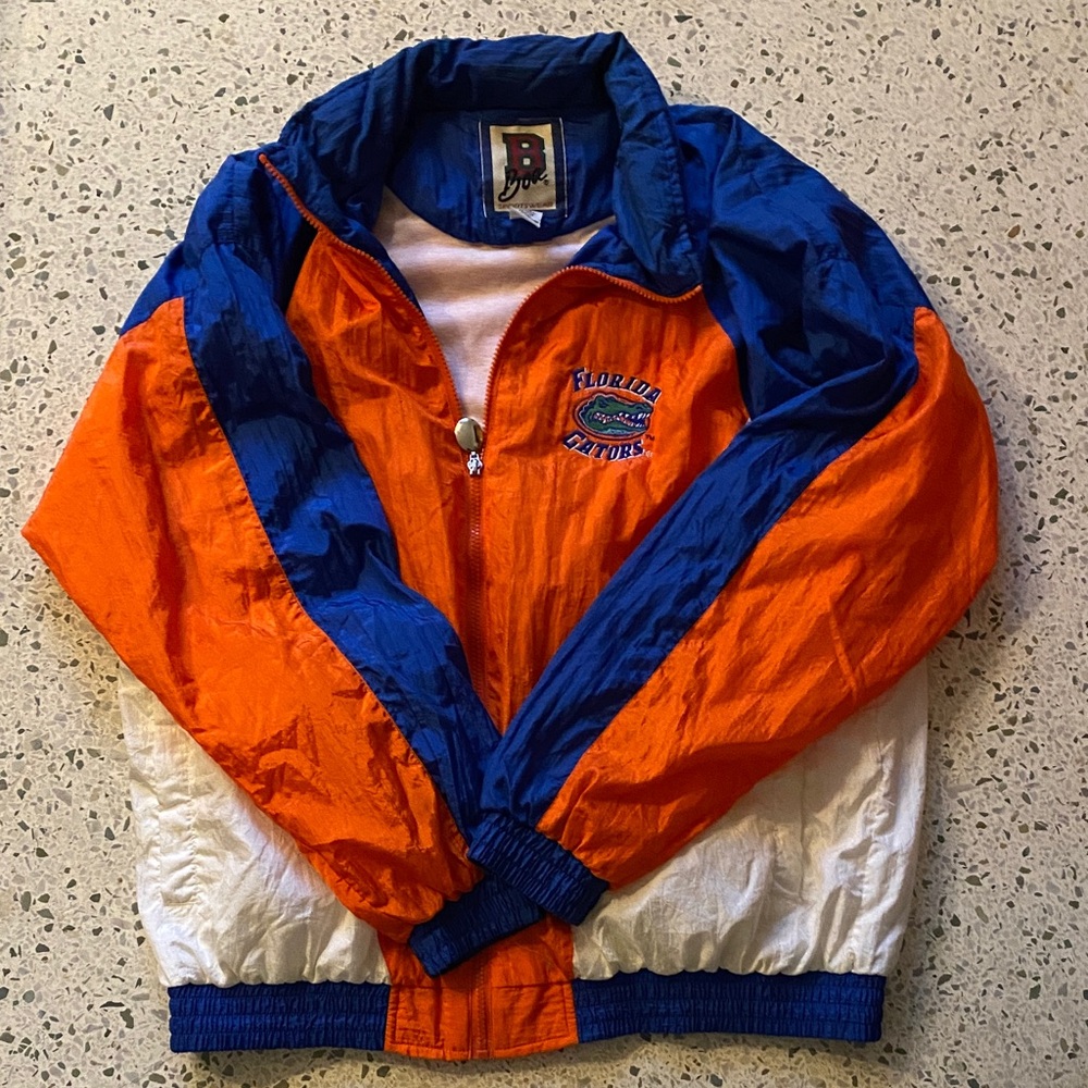 Men's Blue and Orange Windbreaker Jacket
